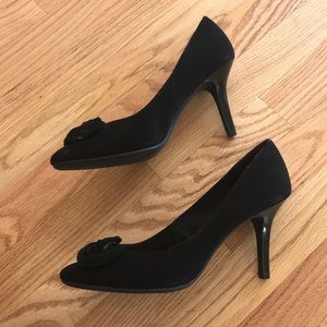 Black suede 3 inch heels